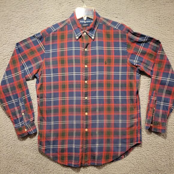 Ralph Lauren Classic Fit Plaid Button Up Longsleeve Shirt Large - Picture 1 of 9